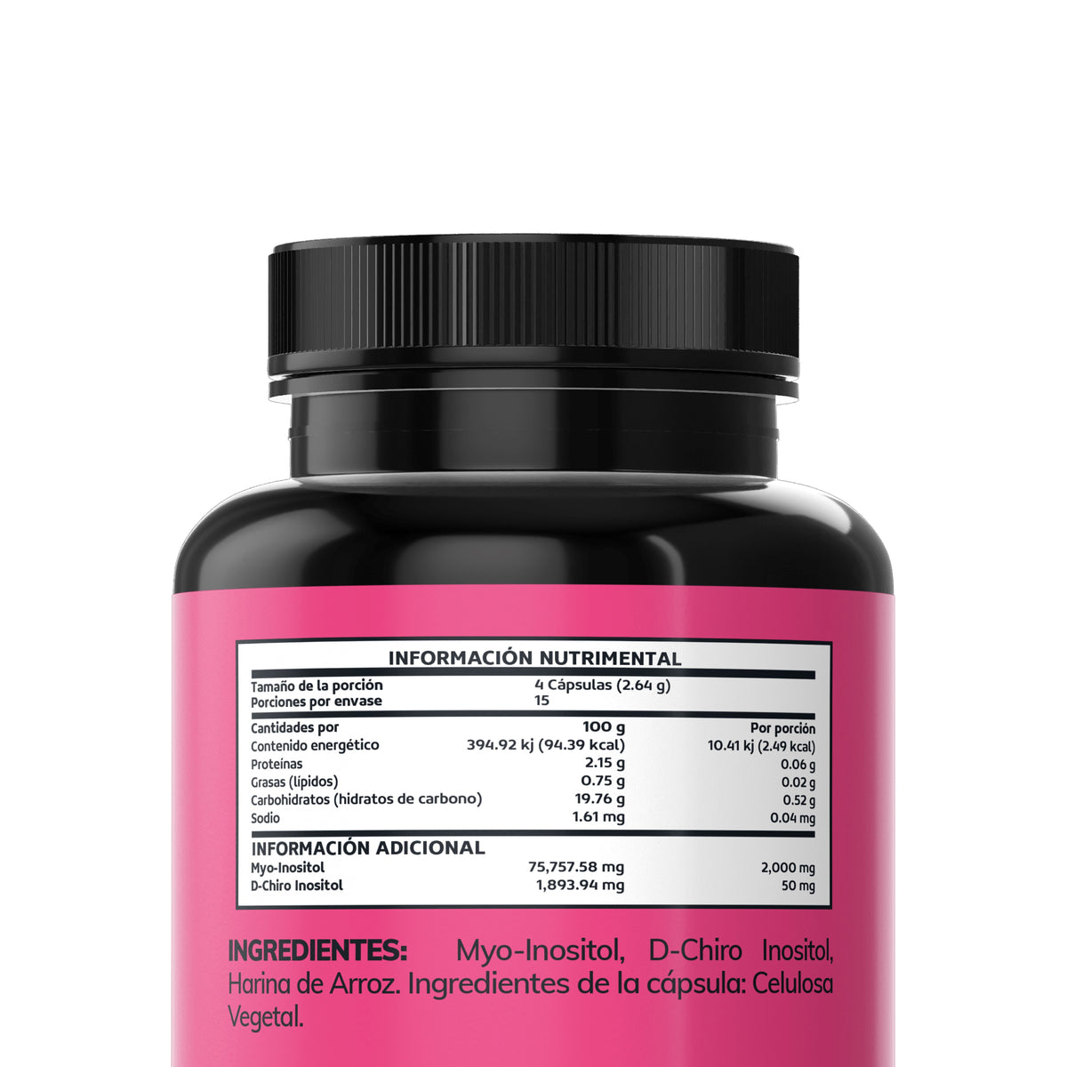 Beyond Vitamins Myo and D-Chiro Inositol 60 Capsules - back label